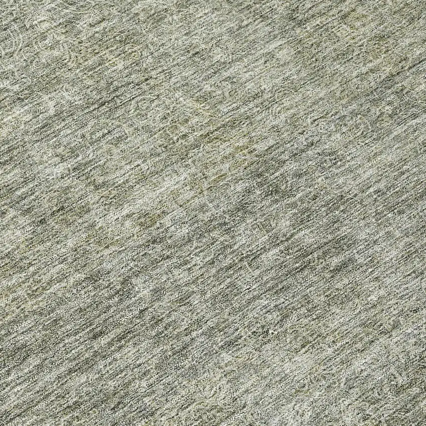 8' Sage And Ivory Round Abstract Washable Indoor Outdoor Area Rug Photo 8