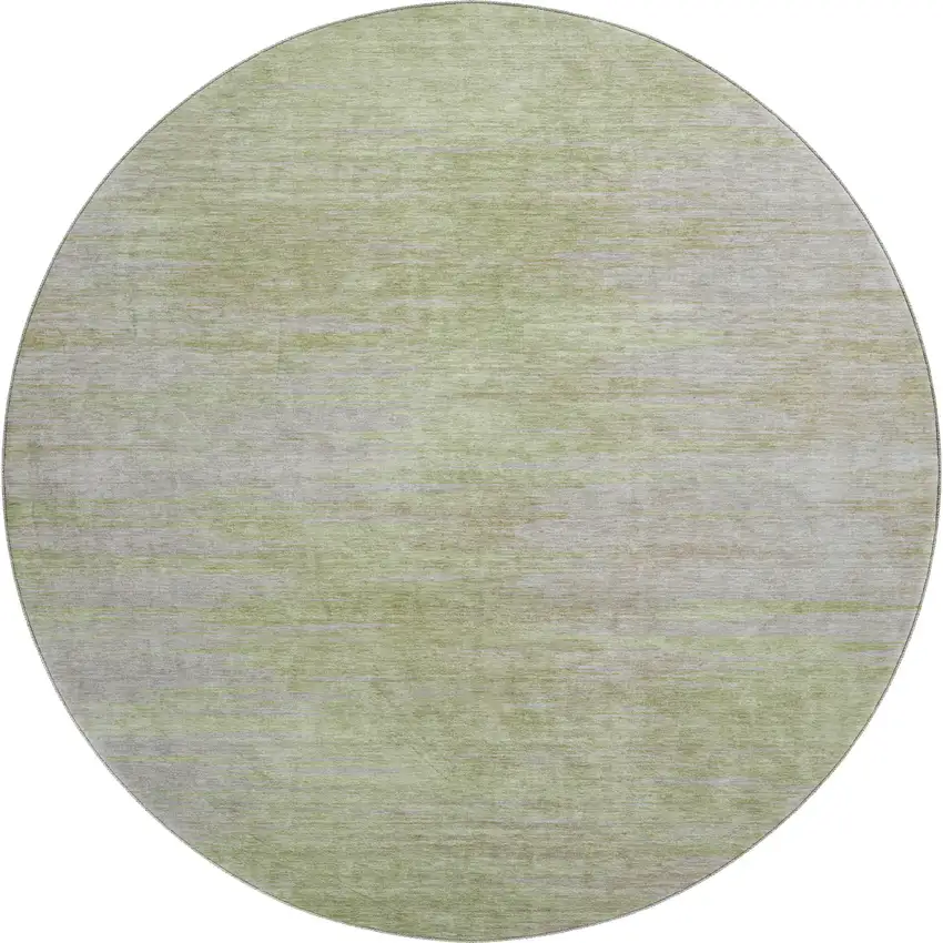 8' Sage And Taupe Abstract Washable Round Rug With UV Protection Photo 1