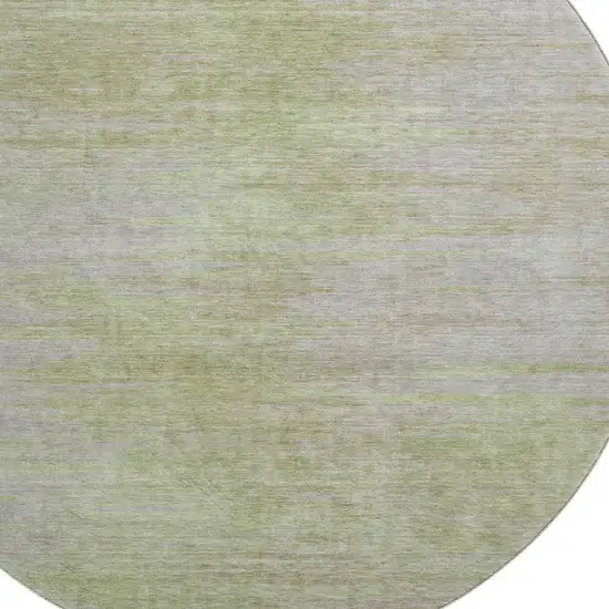8' Sage And Taupe Abstract Washable Round Rug With UV Protection Photo 3
