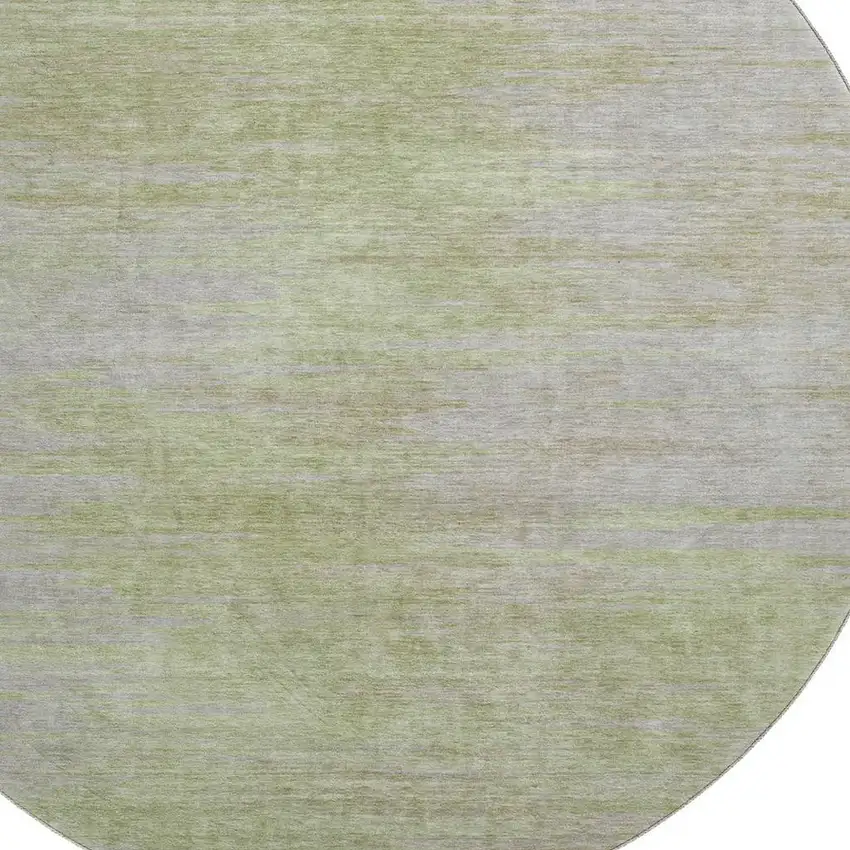 8' Sage And Taupe Abstract Washable Round Rug With UV Protection Photo 3