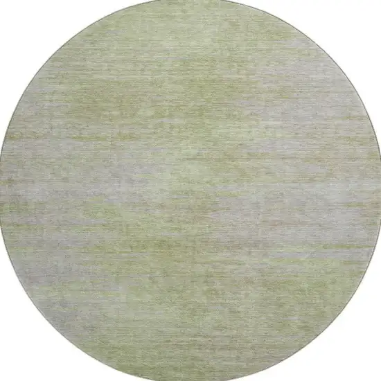 8' Sage And Taupe Abstract Washable Round Rug With UV Protection Photo 4