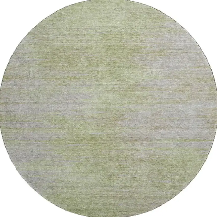 8' Sage And Taupe Abstract Washable Round Rug With UV Protection Photo 4