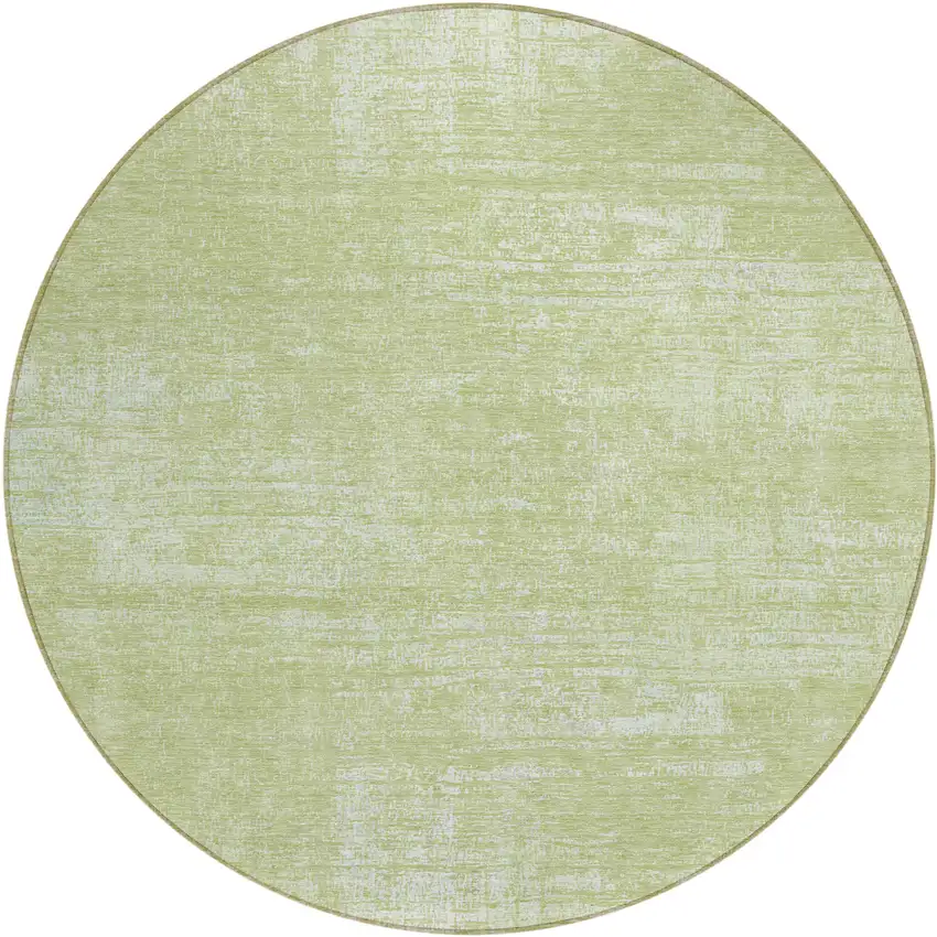 8' Sage Artichoke Green And Mint Green Round Abstract Washable Indoor Outdoor Area Rug Photo 2