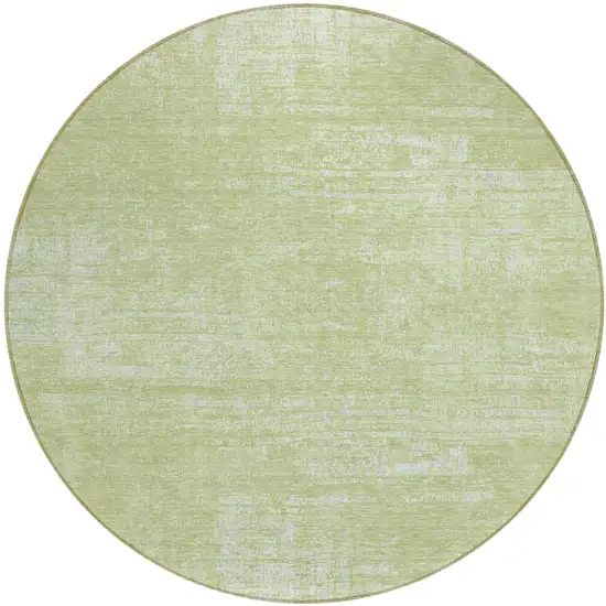 8' Sage Artichoke Green And Mint Green Round Abstract Washable Indoor Outdoor Area Rug Photo 2