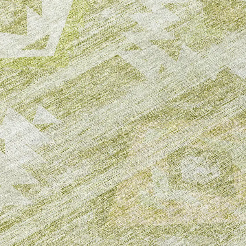 8' Sage Artichoke Green And Mint Green Round Southwestern Washable Indoor Outdoor Area Rug Photo 8