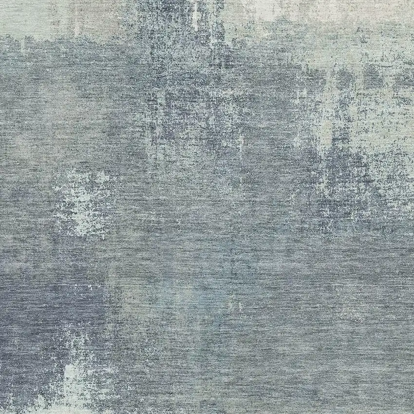 8' Sage Ivory And Blue Abstract Washable Area Rug With UV Protection Photo 2