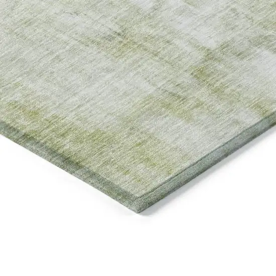 8' Sage Ivory And Brown Round Abstract Washable Indoor Outdoor Area Rug Photo 4