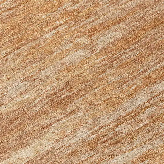 8' Salmon And Copper Round Abstract Washable Indoor Outdoor Area Rug Photo 7