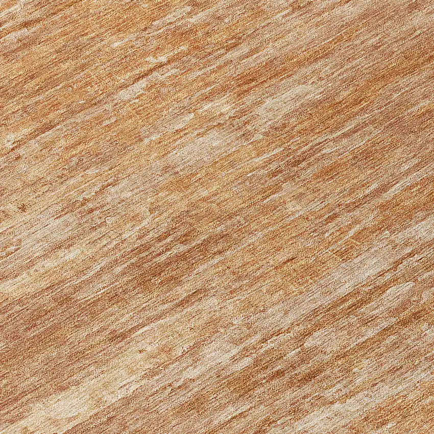 8' Salmon And Copper Round Abstract Washable Indoor Outdoor Area Rug Photo 7