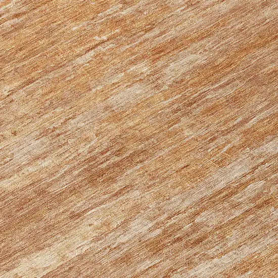 8' Salmon And Copper Round Abstract Washable Indoor Outdoor Area Rug Photo 7
