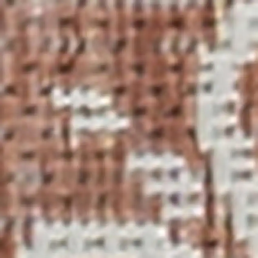 8' Salmon And Cream Floral Indoor Outdoor Runner Rug Photo 2