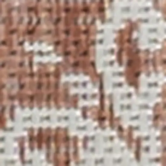 8' Salmon And Cream Floral Indoor Outdoor Runner Rug Photo 3