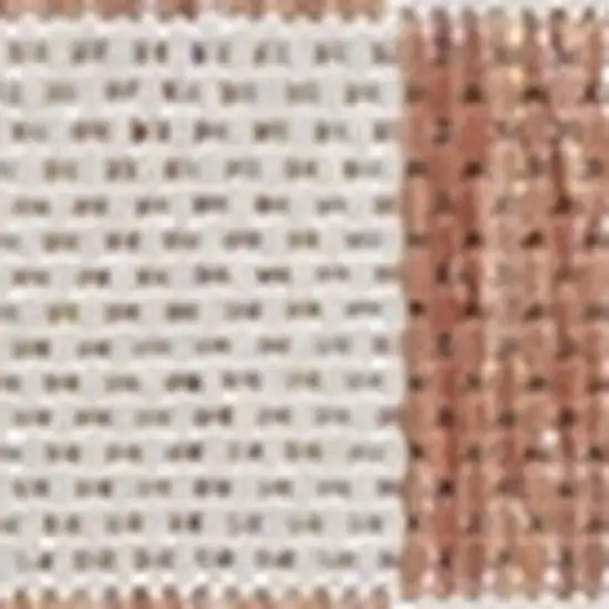 8' Salmon And Cream Geometric Indoor Outdoor Runner Rug Photo 2