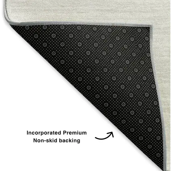 8' Salmon And Ivory Abstract Washable Round Rug With UV Protection Photo 5