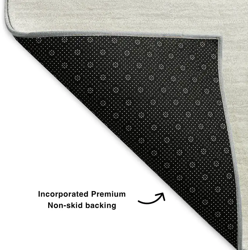 8' Salmon And Ivory Abstract Washable Round Rug With UV Protection Photo 5