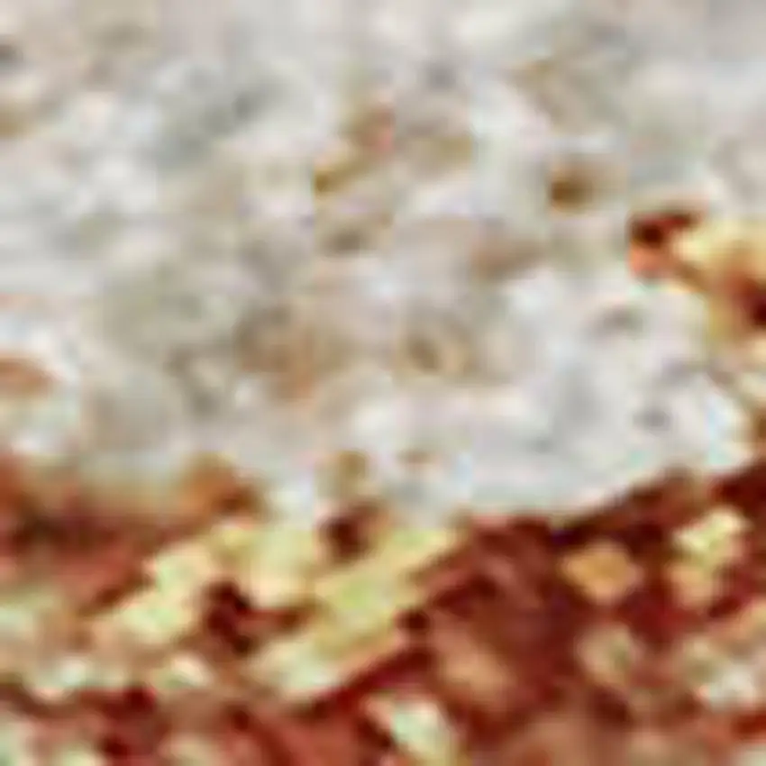 8' Salmon Ivory And Gold Abstract Washable Area Rug With UV Protection Photo 2