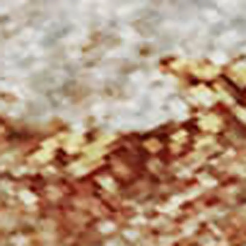 8' Salmon Ivory And Gold Abstract Washable Area Rug With UV Protection Photo 3