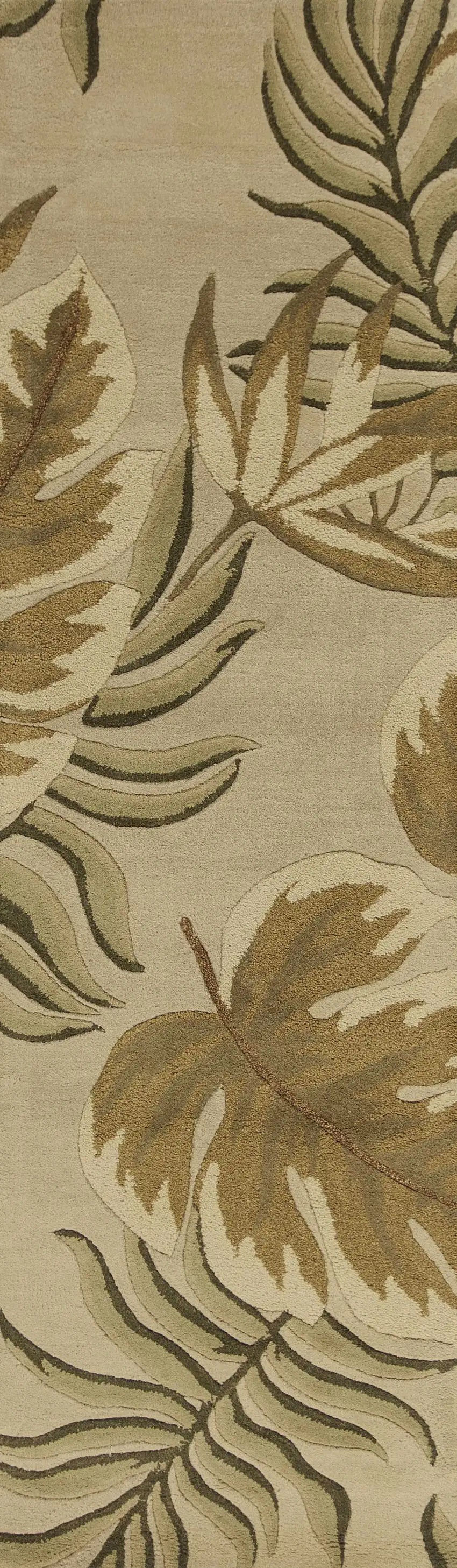 8' Sand Beige Wool Handmade Runner Rug Photo 5