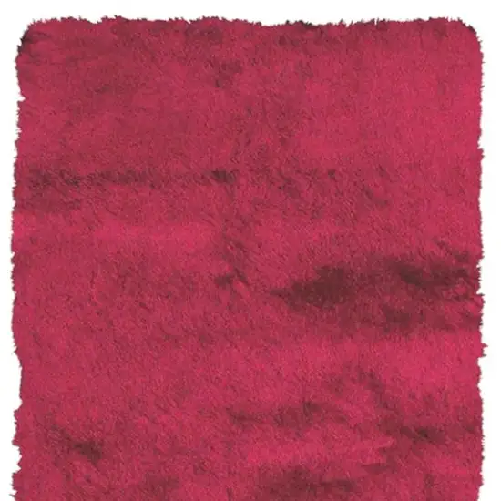6' Red And Purple Shag Hand Tufted Runner Rug Photo 5