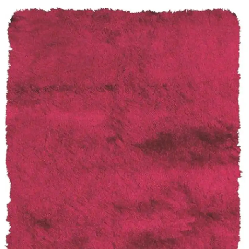 6' Red And Purple Shag Hand Tufted Runner Rug Photo 5