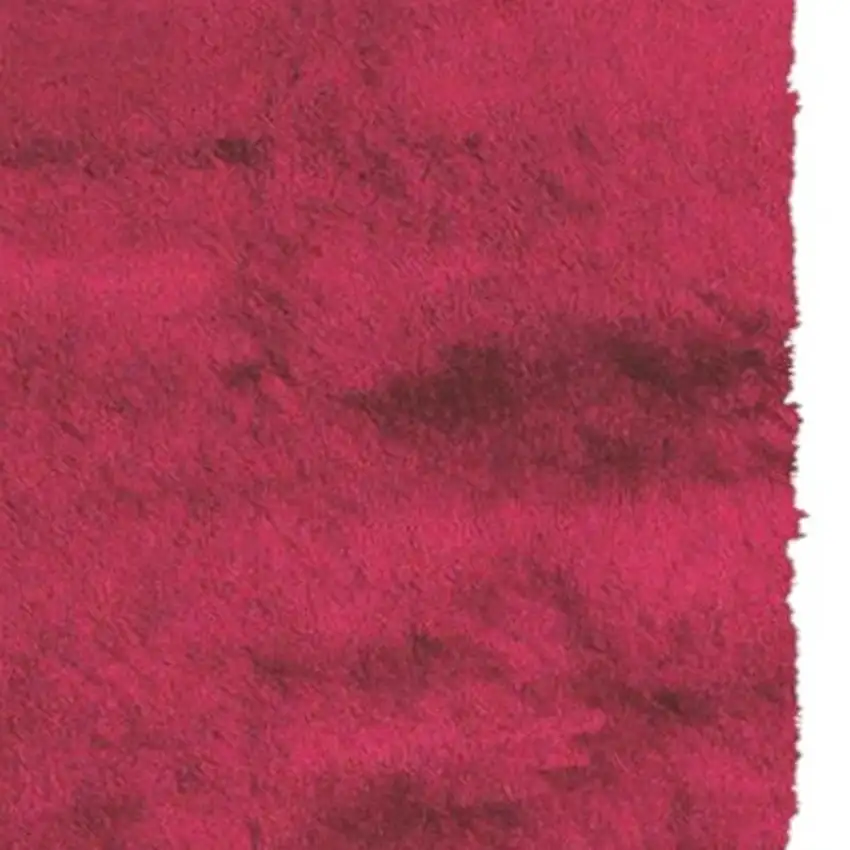 6' Merlot Shag Hand Tufted Runner Rug Photo 3