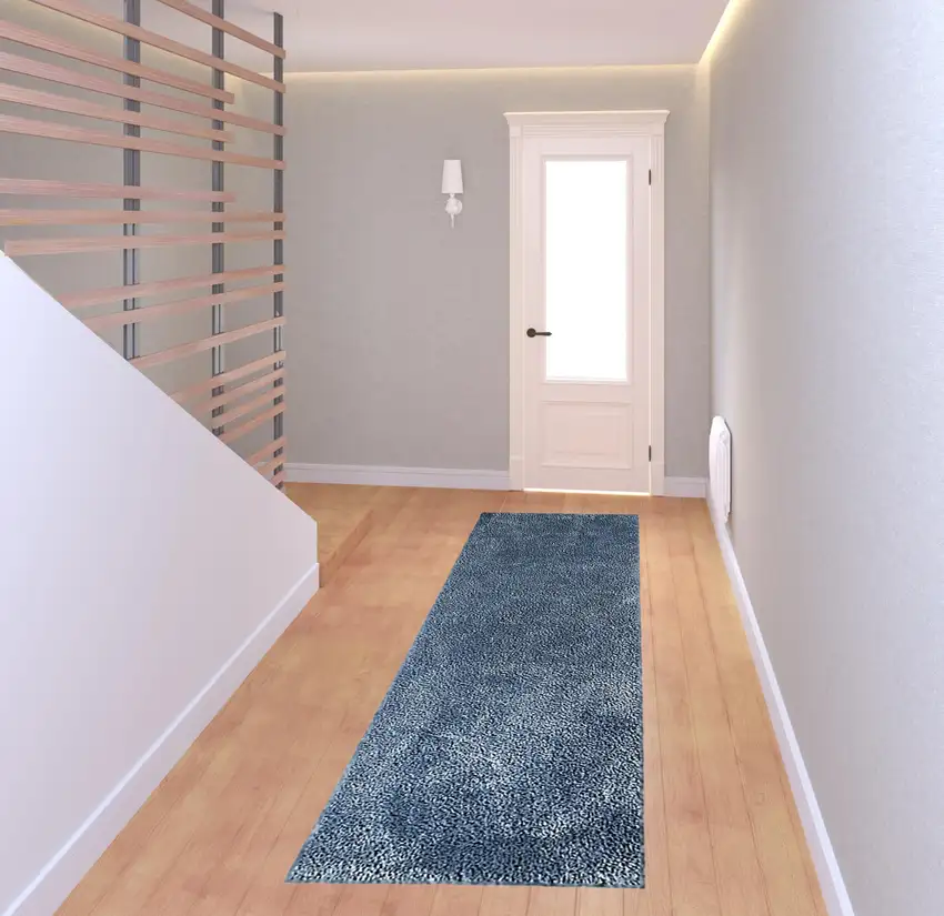 8' Shag Stain Resistant Runner Rug Photo 8
