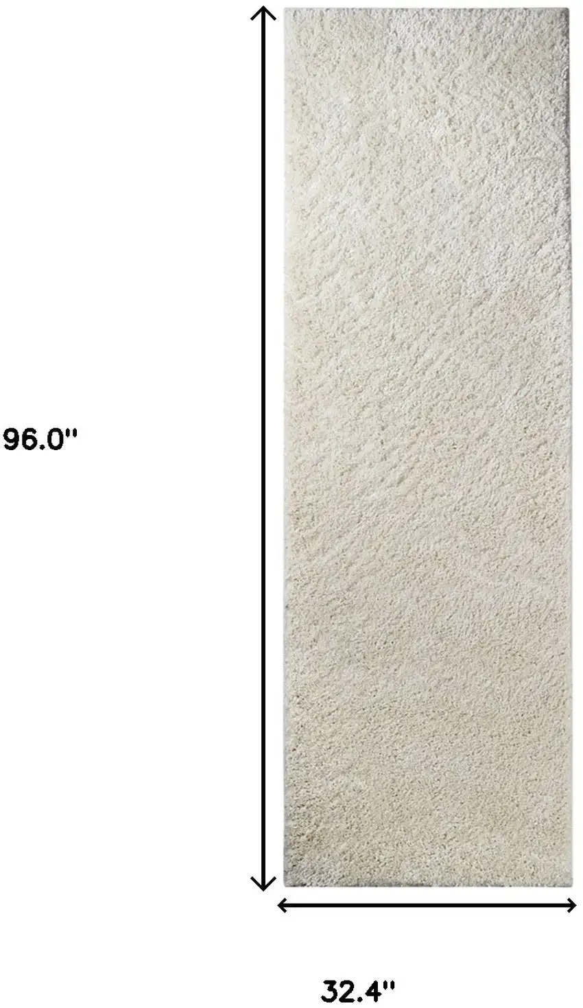 8' Shag Stain Resistant Runner Rug Photo 7