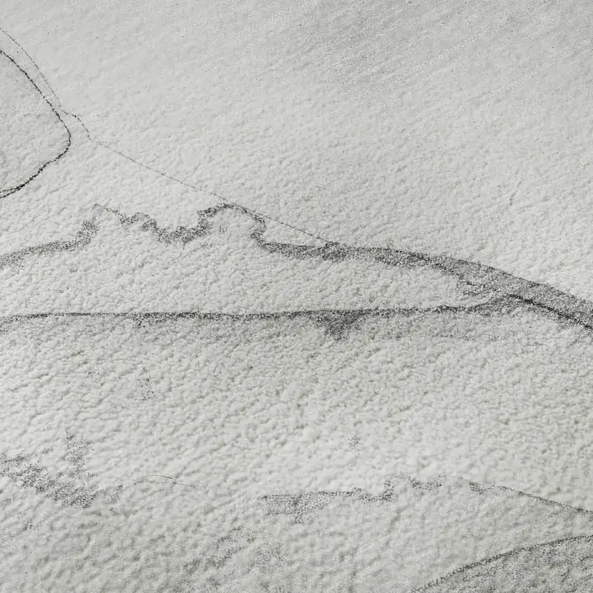 8' Silver And Gray Abstract Washable Round Rug With UV Protection Photo 9