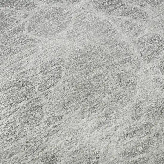 8' Silver And Gray Abstract Washable Round Rug With UV Protection Photo 9