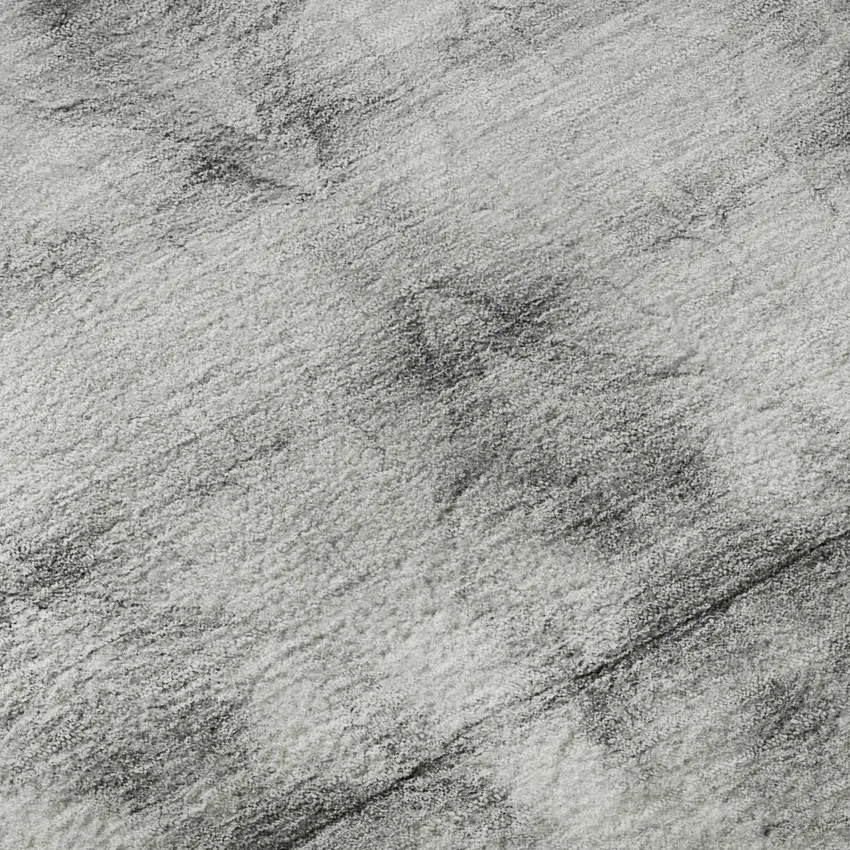 8' Silver And Gray Geometric Washable Round Rug With UV Protection Photo 9