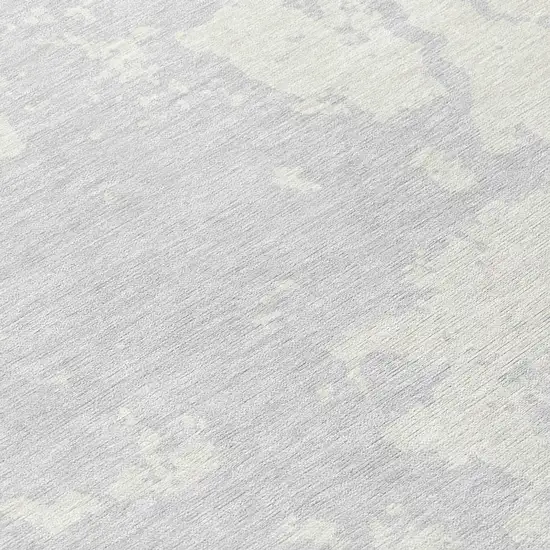 8' Silver And Gray Round Abstract Washable Indoor Outdoor Area Rug Photo 8