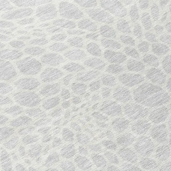 8' Silver And Gray Round Geometric Washable Indoor Outdoor Area Rug Photo 8