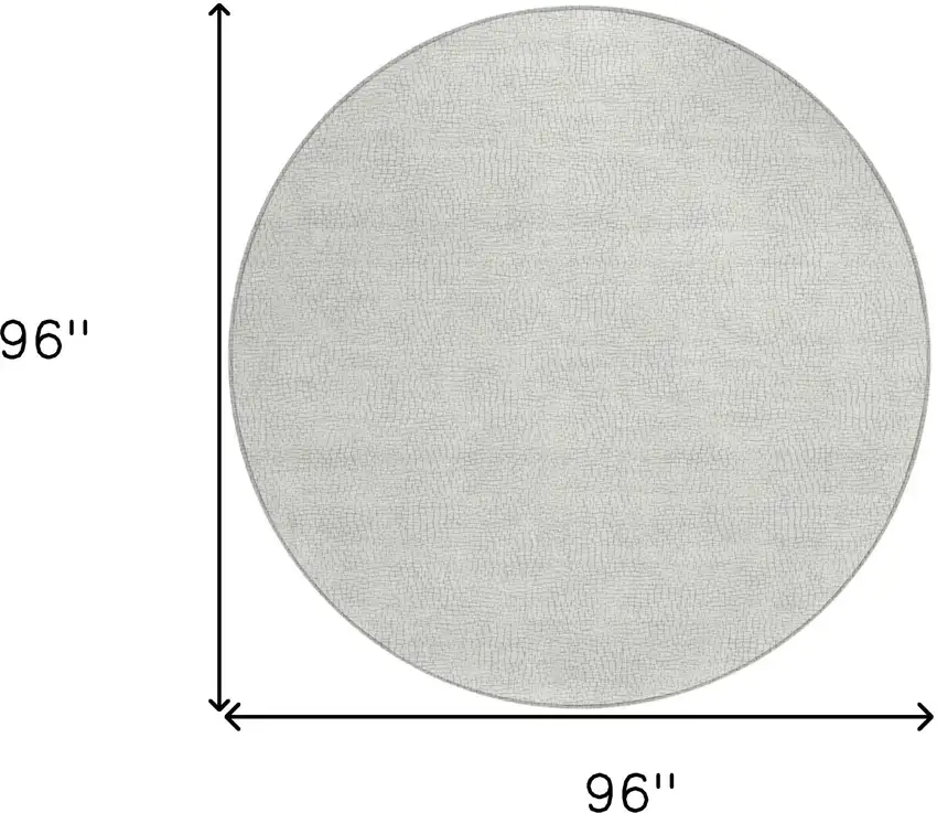 8' Silver And Gray Round Geometric Washable Indoor Outdoor Area Rug Photo 9