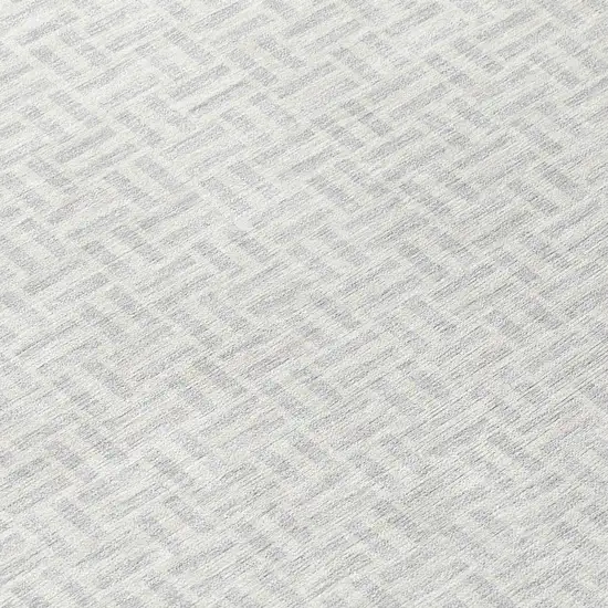 8' Silver And Gray Round Geometric Washable Indoor Outdoor Area Rug Photo 8
