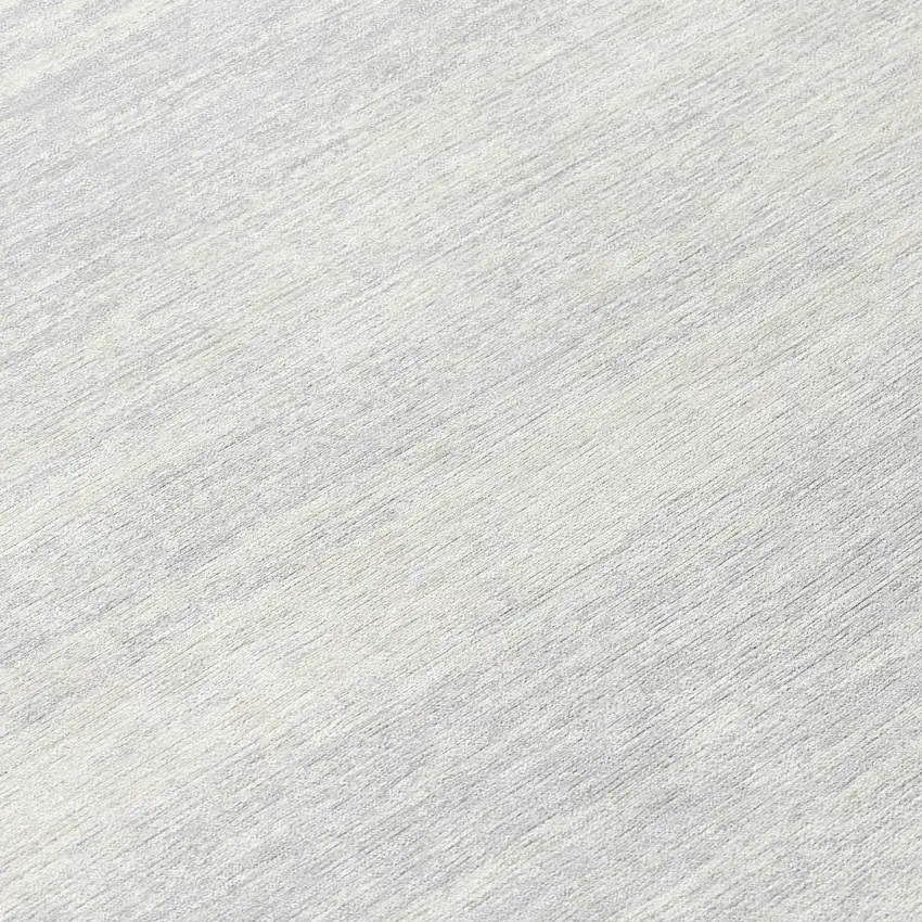 8' Silver And Gray Round Striped Washable Indoor Outdoor Area Rug Photo 8