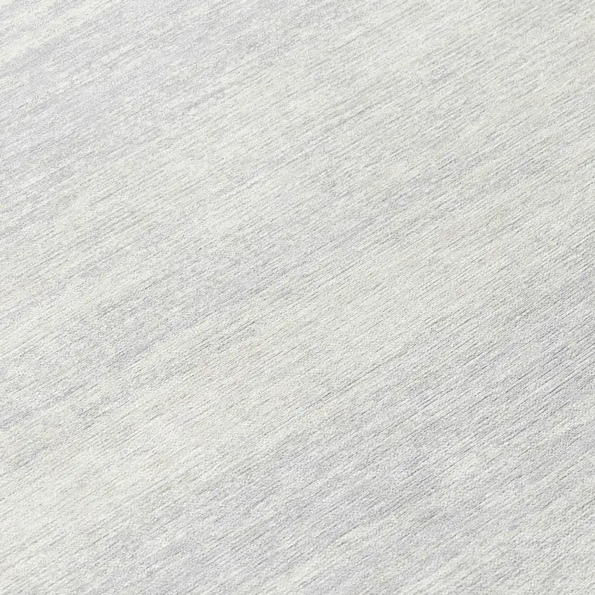 8' Silver And Gray Round Striped Washable Indoor Outdoor Area Rug Photo 8