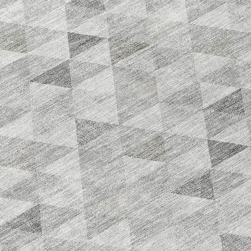 8' Silver Beige And Taupe Round Geometric Washable Indoor Outdoor Area Rug Photo 8