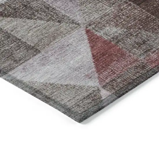 8' Silver Blue And Purple Round Geometric Washable Indoor Outdoor Area Rug Photo 7