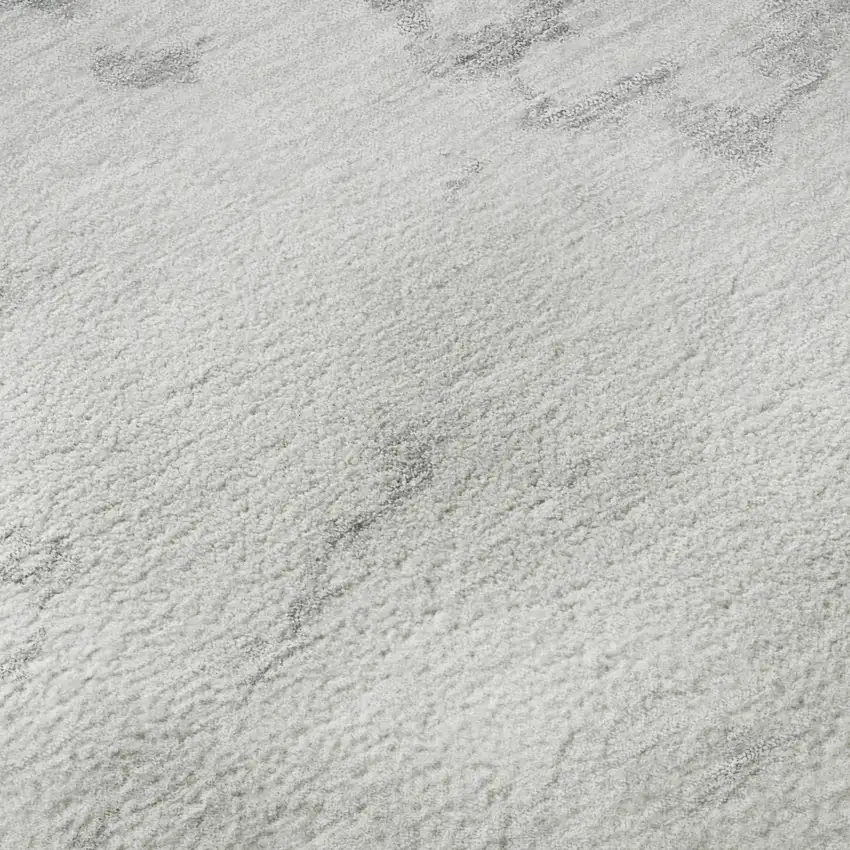 8' Silver Gold And Ivory Abstract Washable Round Rug With UV Protection Photo 9