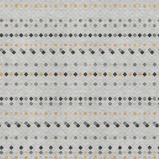 8' Silver Gray And Gold Striped Washable Area Rug With UV Protection Photo 2