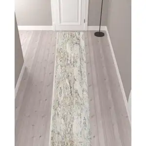 Photo of 12' Silver Oriental Power Loom Washable Runner Rug