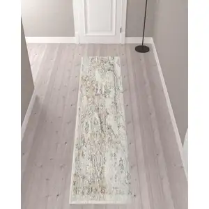 Photo of 10' Silver Oriental Power Loom Washable Runner Rug