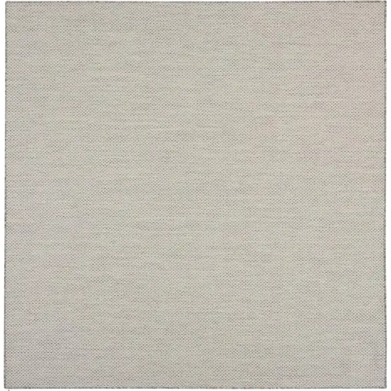 8' Silver Square Geometric Power Loom Area Rug Photo 2