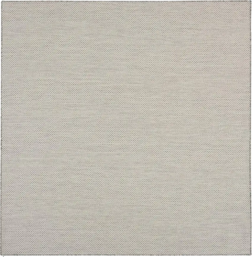 8' Silver Square Geometric Power Loom Area Rug Photo 2