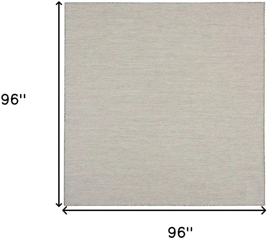 8' Silver Square Geometric Power Loom Area Rug Photo 7
