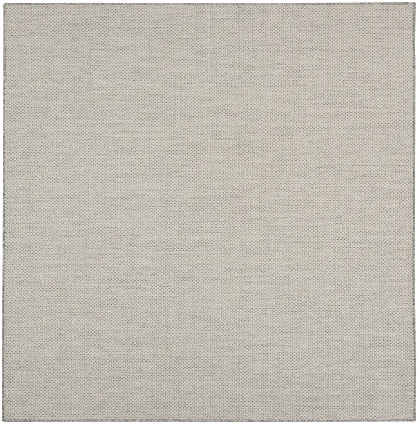 8' Silver Square Geometric Power Loom Area Rug Photo 1