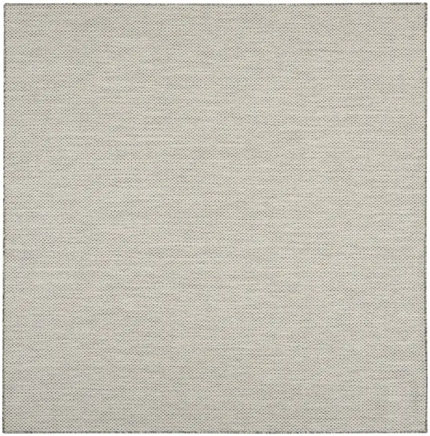 8' Silver Square Geometric Power Loom Area Rug Photo 2