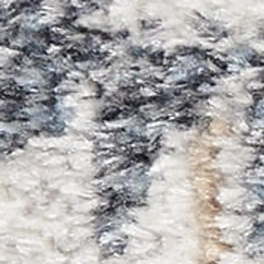 8' Silver Taupe And Black Floral Distressed Runner Rug Photo 3