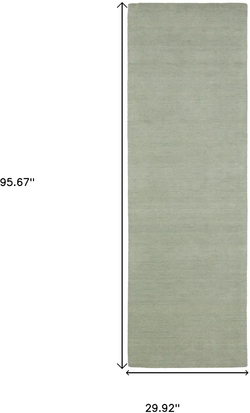 8' Silver Wool Hand Tufted Runner Rug Photo 3