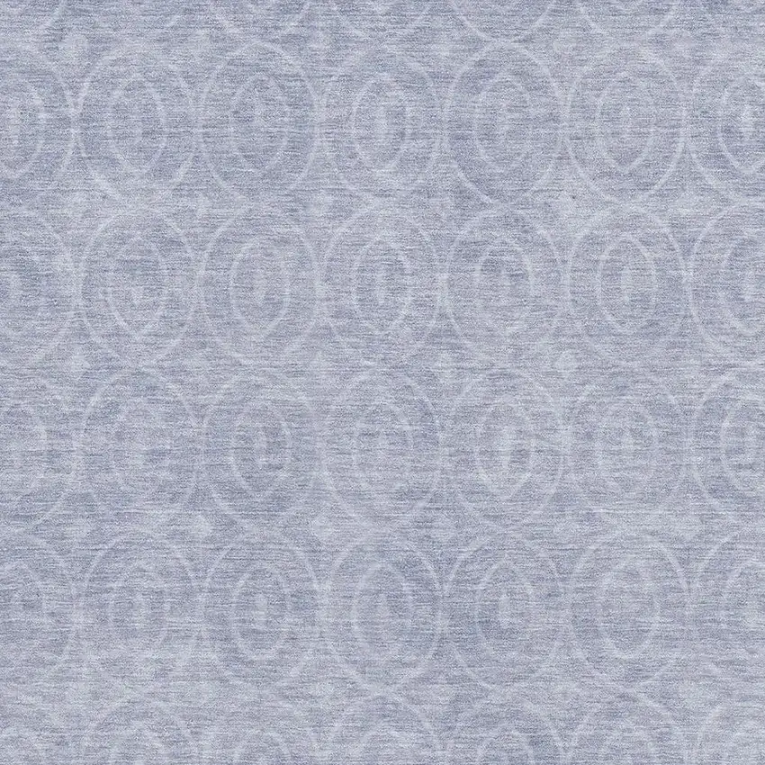 8' Sky Blue And Ivory Geometric Washable Area Rug With UV Protection Photo 2